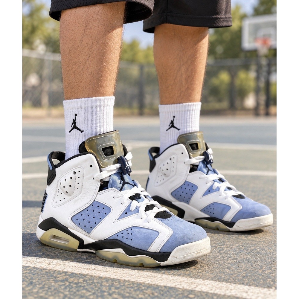 Nike Air Jordan 6 Retro GS UNC Home 6.5Y Womens 8 Blue 384665-410